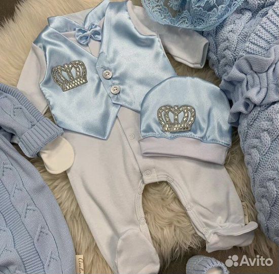 Конверт вязаный на выписку новорожденному