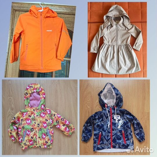 Ветровка лёгкая, теплая 86, 122 reima, плащ 128
