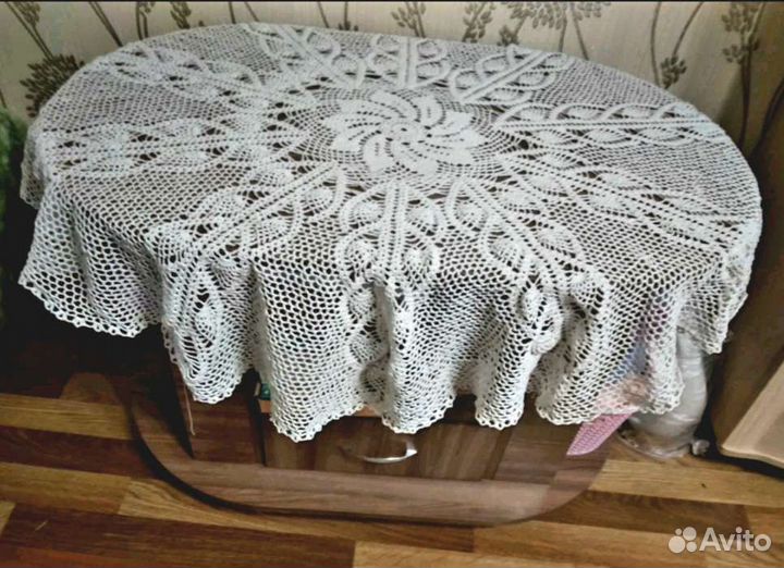Скатерть круглая связаная крючком