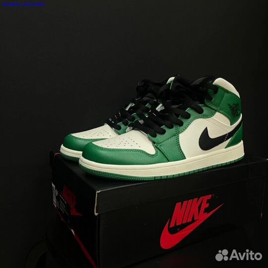 Кроссовки Air Jordan 1 Mid Green (Арт.69114)