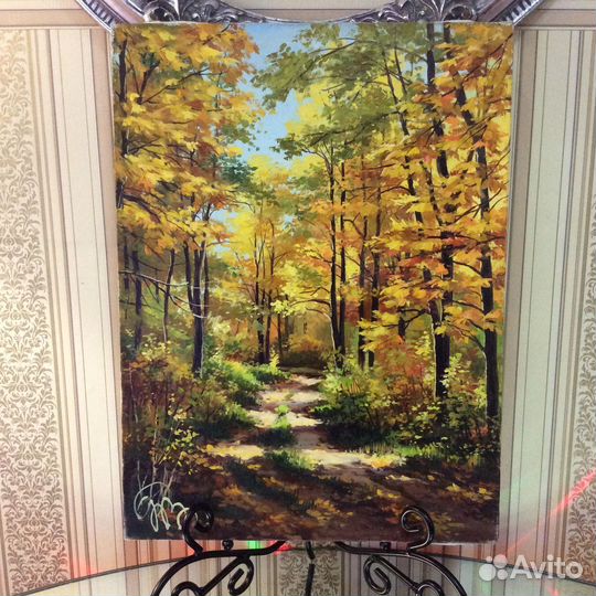 Картина пейзаж «Золотая осень», Рыбакова Е., масло