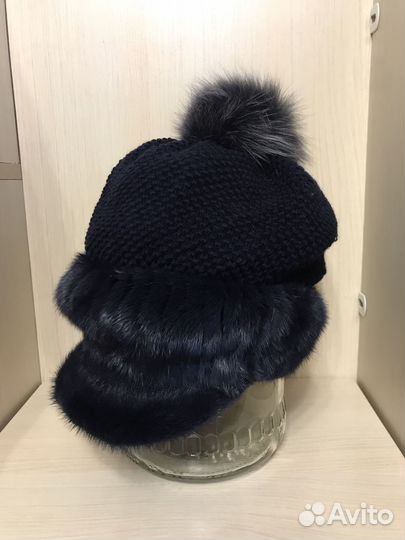 Новая вязаная норковая шапка