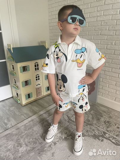 Новый костюм с поло шортами Zara Мики 92-116