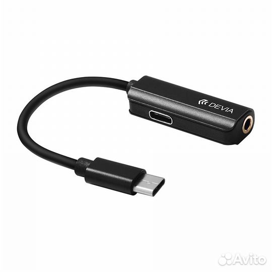 Адаптер Devia Dual Type-C + 3.5mm Charging Splitte