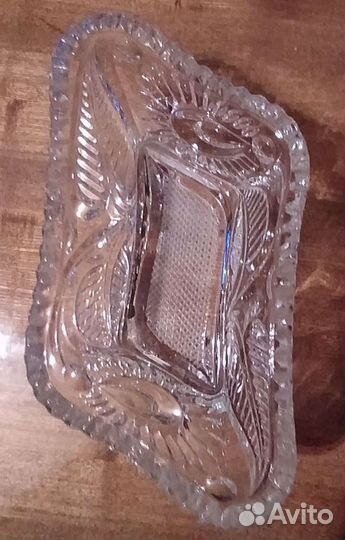 Хрустальная конфетница, десертная тарелочка