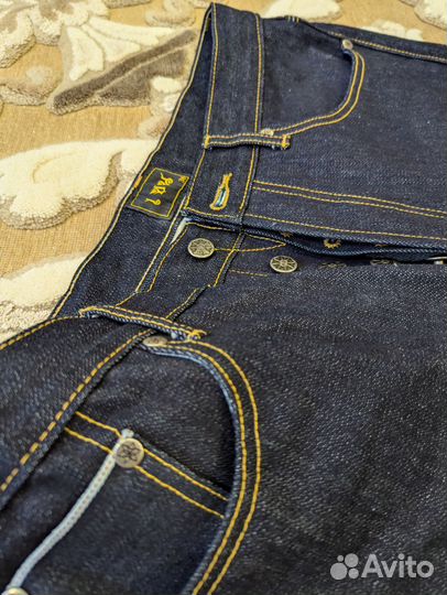 Джинсы селвидж сырой деним новые