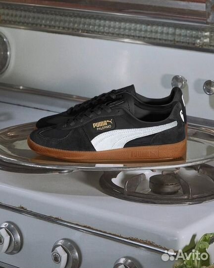 Кроссовки Puma Palermo Leather Suede Black White