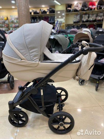 Коляска ideal 2в1 (bexa) бежевый+бежевая кожа