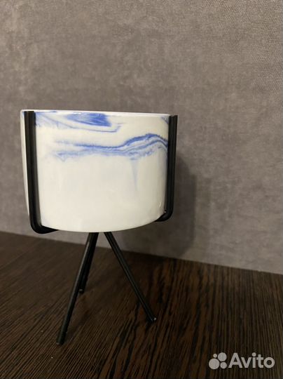 Кашпо для суккулентов керамика на подставке