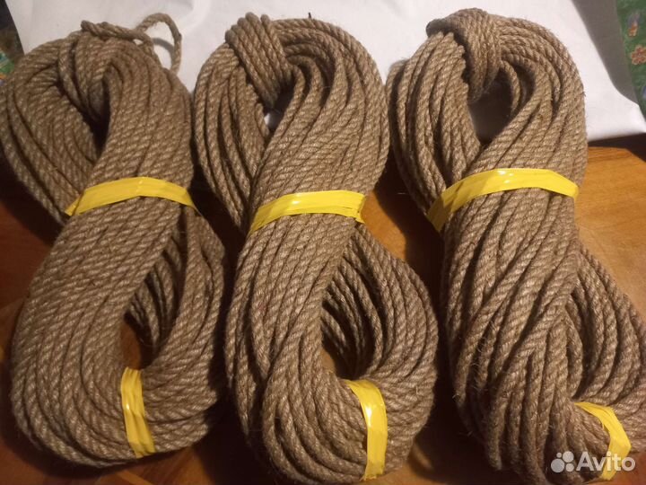 Канат джутовый 6 мм, 8 мм, 10 мм для когтеточек