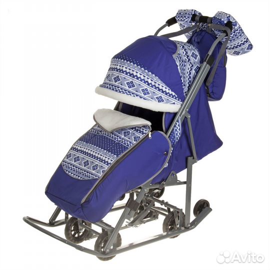 Санки-коляска Скандинавия, синий