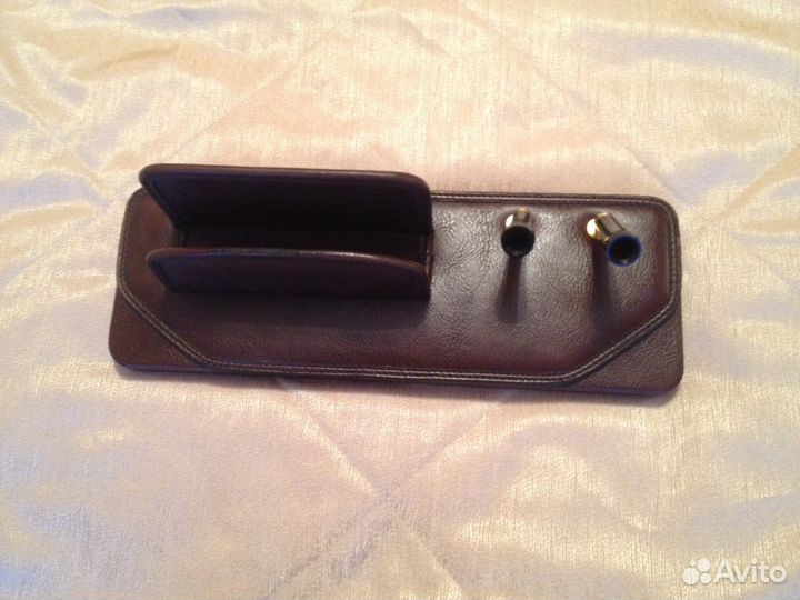 Письменный набор 2 предмета, б/у, коричневый