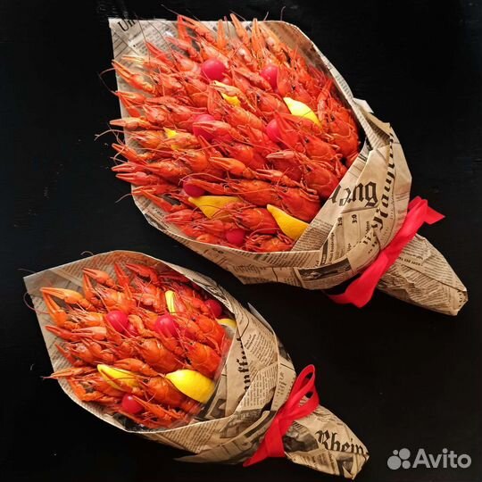 Съедобные букеты из раков