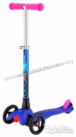 Самокат-кикборд Y-scoo Mini Glam RT синий,магазин