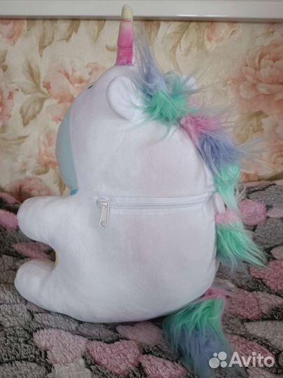 Мягкая игрушка единорожка с пледом