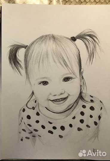 Портрет по фото на заказ карандашом