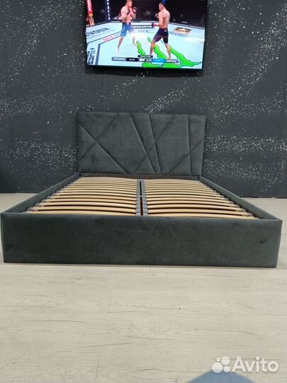 Кровать двухспальная К2, 160х200, темно-серый