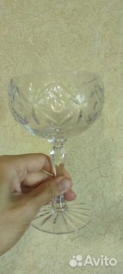 Хрустальная креманка и бокал. Винтаж