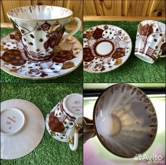 Чайная пара СССР фарфор лфз Дулево Вербилки