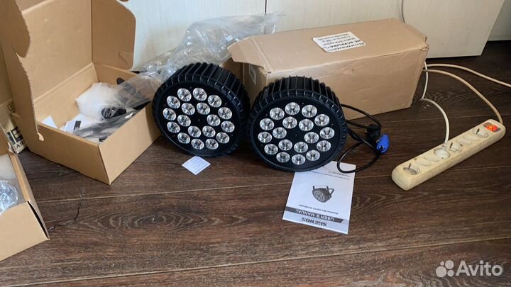 Пар светодиодный 18х18 rgbwa+Uv