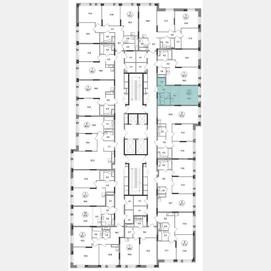 Квартира-студия, 26,4 м², 10/19 эт.