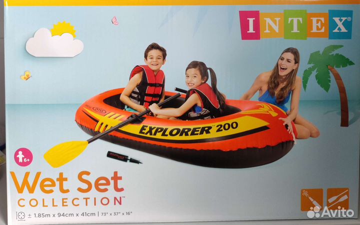 Надувная лодка intex