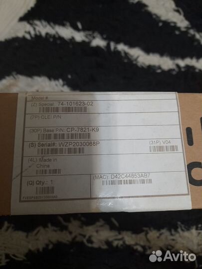 Телефон cisco cp-7821-k9