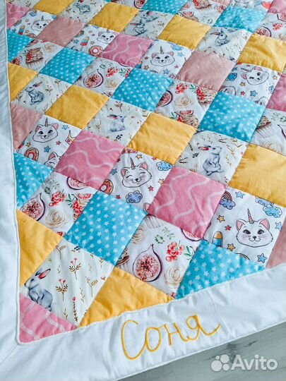 Лоскутный пододеяльник-плед L, пэчворк