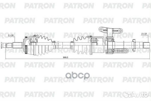Полуось прав. geely Atlas (NL-3) 28x999,5x62x27