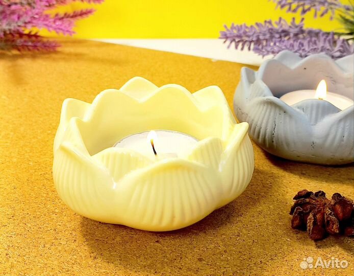 Силиконовая фoрма молд Подсвечник лотос