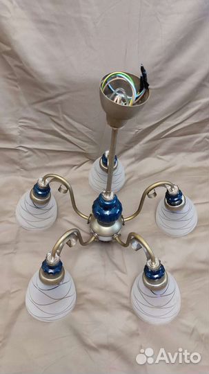 Люстра бронзовая с фарфором СССР