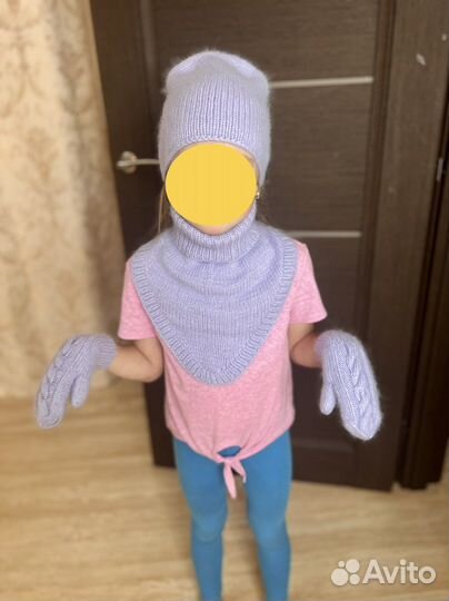 Шапка снуд и варежки