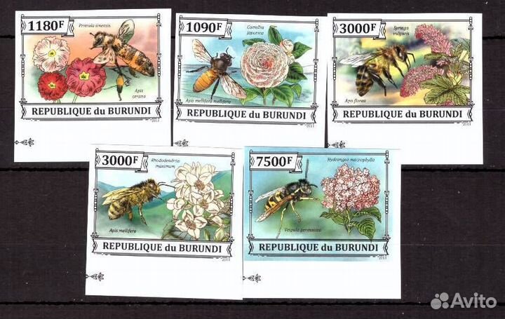 Бурунди, 2013. (bq13302) Пчелы (бз) (марки для кол