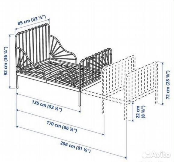 Кровать детская раздвижная IKEA