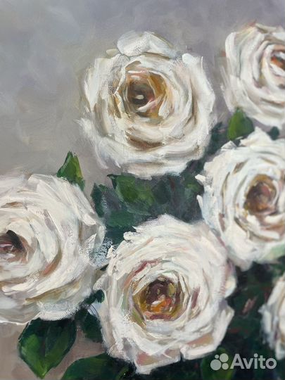 Картина маслом цветы розы