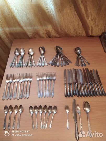 Ложки вилки ножи мельхиор