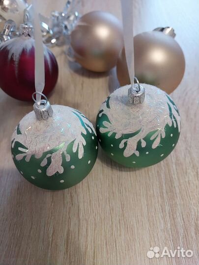 Шары ёлочные игрушки стекло цена за 6шт