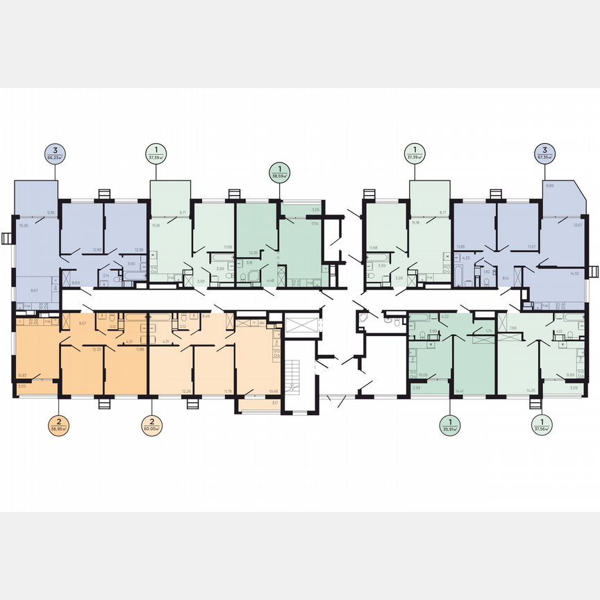 3-к. квартира, 73,8 м², 1/9 эт.