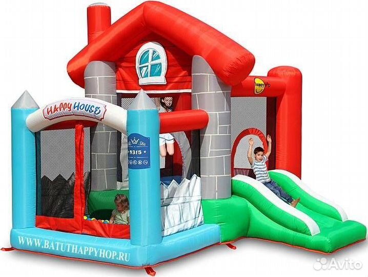 Надувной батут с горкой Happy Hop 9315