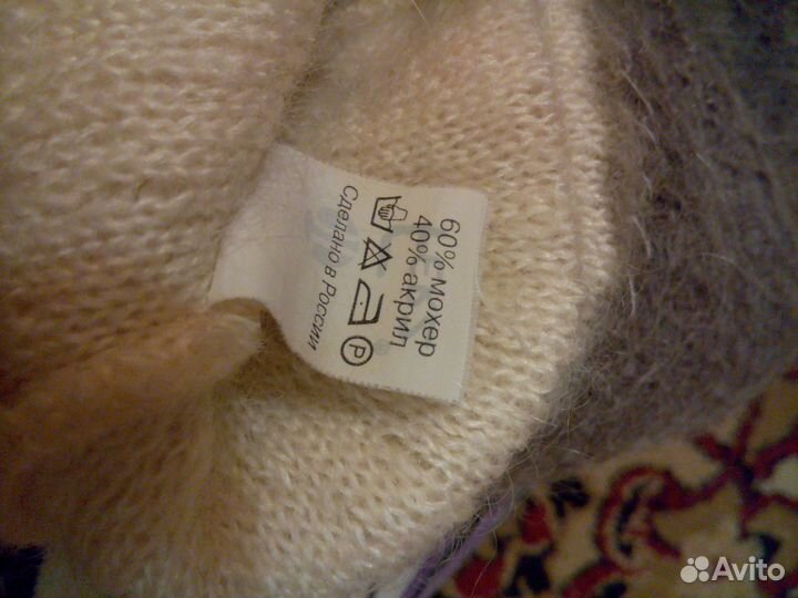 Шапка шарф варежки. Мохер