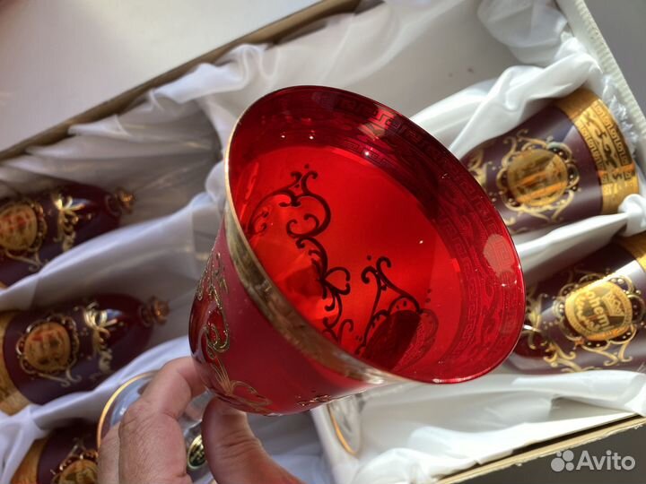 Чешские Бокалы для вина ручной работы 6 шт