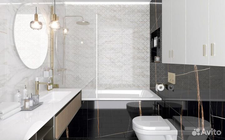 Aragon Декор мозаичный белый золото MM60157 20х60