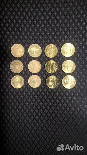 Монеты России юбилейные 10р. бим и желтые