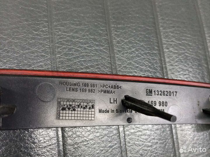 Отражатель заднего бампера opel astra j хэтчбек