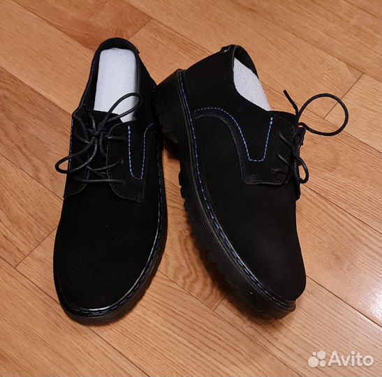 Новые ботинки натуральная замша лоферы 38 39 40 41