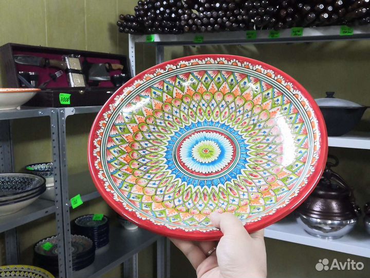 Тарелка-ляган 34 см красная