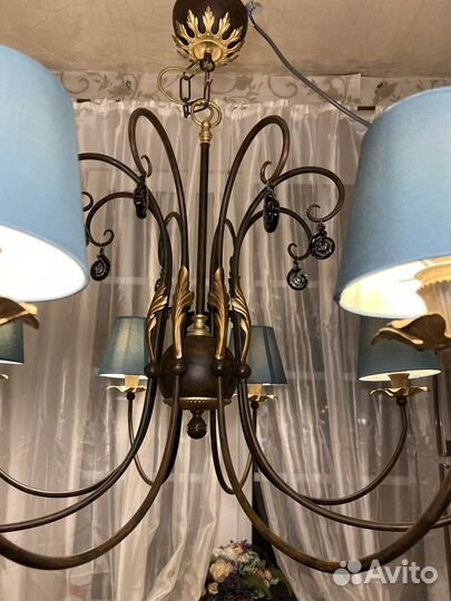 Люстра Италия латунь Мурано