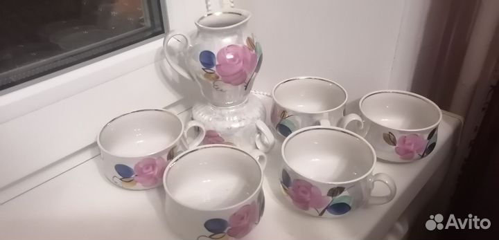Набор 6 чашек и молочник дулево