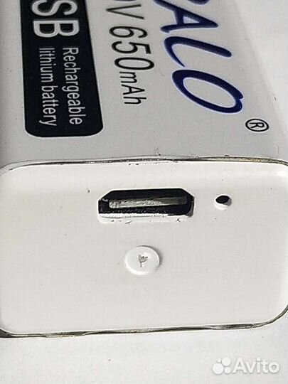 Акб 9v 650ma/h, зарядка microusb