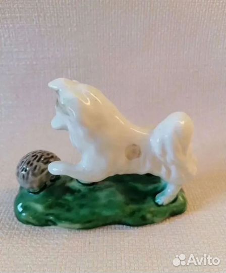 Статуэтка Собачка И Ёж Конаково 50-е СССР